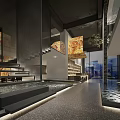 Modern Restaurant Interior Design With Natural Stone Decor Greenery And Art Lighting