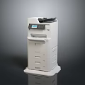 White Computer Multifunctional Printer With LCD Display And Paper Tray For Office Use 3d model