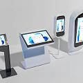Public Facilities Self Service Information Kiosks With Various Designs And Screen Interfaces 3d model