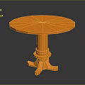Vibrant Orange Round Wooden Table With Pedestal Base Design For Home Interior Decor