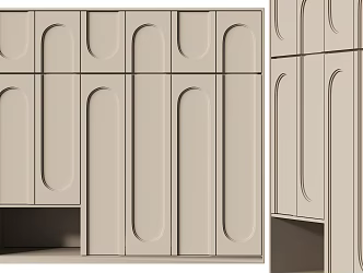 Modern Cream Style Wardrobe 3d model