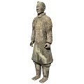 Ancient Chinese Terracotta Warrior Sculpture With Intricate Armor And Historical Details