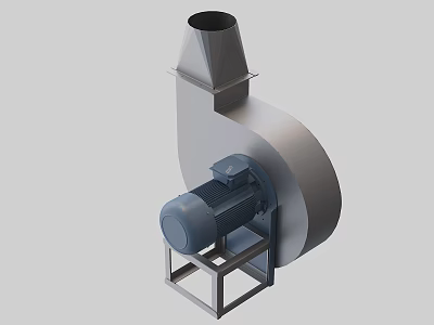 Industrial Fan Equipment With Motor Driven Conical Air Outlet And Metal Frame Mount For Industrial Ventilation Systems 3d model