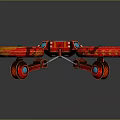 Red Four Rotor Drone With Blue Display And Modern Futuristic Design