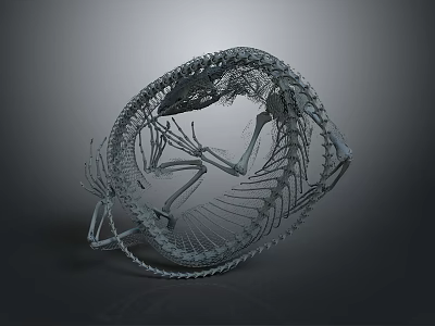 Abstract Skeletal Spiral 3D Model With Intricate Bone Structure Design 3d model