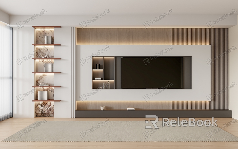 Modern TV background wall model