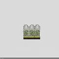 Potted Plants On Arched Lattice With Green Vines And Colorful Flowers In Brown Geometric Planter