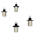 Modern Outdoor Garden Lights With Black Tops And White Cylindrical Shades For Lawn Decoration