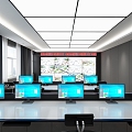 Modern Monitoring Room Public Security Monitoring Room 3d model