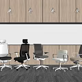 Various Modern Office Chairs With Different Colors Mesh And Leather Designs In Contemporary Office Setting