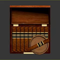 Wooden Food Storage Box With Round Tray And Snacks Inside