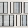 Modern Window Designs with Dark Frames and Clear Glass Different Styles for Home Interiors 3d model