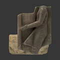 Artistic Stone Sculptures With Different Forms And Natural Textures On White Background 3d model