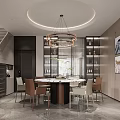 Modern Living And Dining Room Interior With Sofa TV Wall Coffee Table And Plants