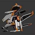 Orange White Modern Mechanical Robot Equipment With Blue Light Sensor And Legs