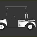 White Golf Cart With Roof Seats And Wheels For Golf Course Transportation
