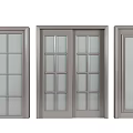 Contemporary Sliding Doors Featuring Diverse Glass Panel Patterns And Sleek Frames 3d model