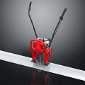 Red Concrete Screed Machine With Black Handles And White Long Plate