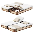 Comfortable Rattan Lounge Chairs With Wooden Frames Light Cushions And Soft Pillows