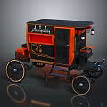 Vintage Horse Drawn Carriage Featuring Jill Jill And Co Sign Black Orange Decorative Design