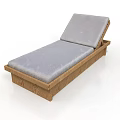 Comfortable Outdoor Lounge Chair With Wooden Frame And Soft Gray Cushion For Relaxation