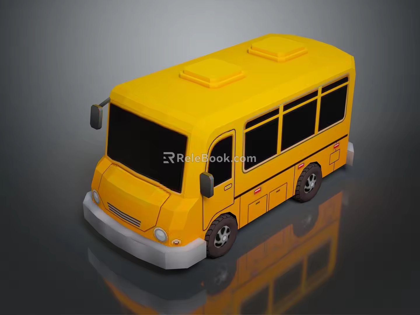 minibus minivan driverless bus school bus van box car 3d model