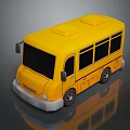 minibus minivan driverless bus school bus van box car 3d model