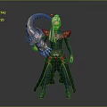 Decorative Toy Character With Silver Weapon And Ornate Clothing Design