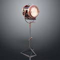 Vintage Studio Light With Metal Tripod Stand And Copper Finish Design