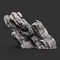 Natural Gray Stone Decorative Piece With Rough Texture And Irregular Rock Formation 3d model