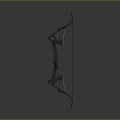 Modern Curved Bow With Black Grip And Taut String For Archery Use