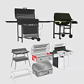 Different Types Of Outdoor Grills With Portable Standing Metal Frame And Shelf Designs