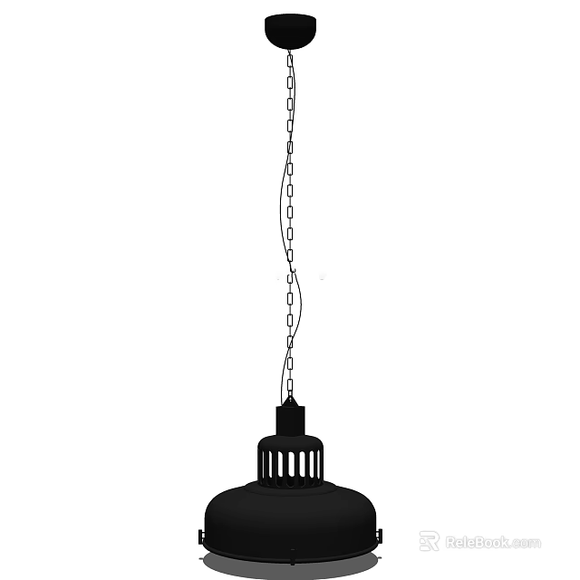 Modern Black Pendant Light with Hanging Chain for Minimalist Interior Design 3d model