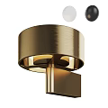 Modern Brushed Brass Wall Light With Double Bulb Warm Illumination And Square Base 3d model
