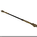 Intricately Carved Decorative Wooden Staff With Ornate Patterns And Detailed Designs
