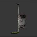 Dilapidated Wall With Two Window Frames Peeling Paint And Grass At Base