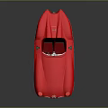 Classic Red Sports Car With Streamlined Body Two Seat White Interior And Silver Wheels