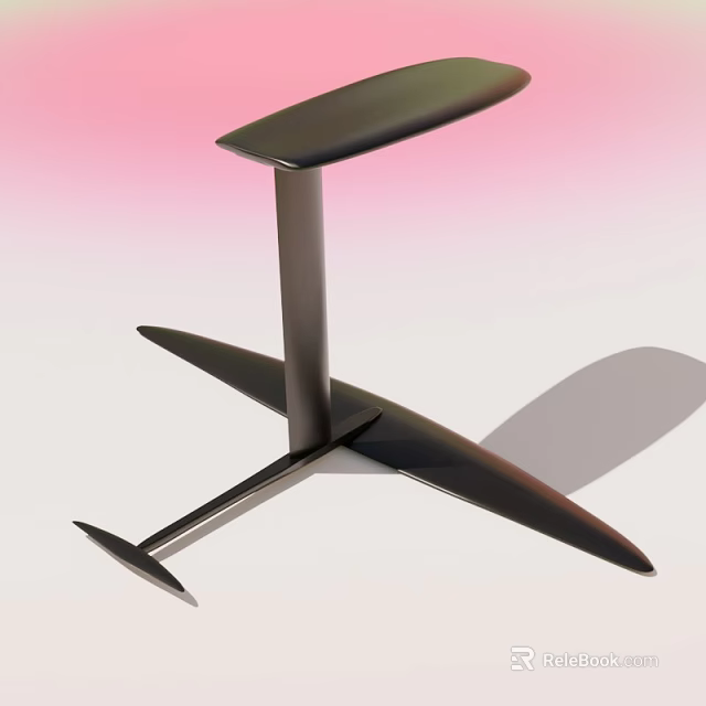 Modern Swimming Pool Facility Featuring Black Metal Slim Supports And Pink Gradient Backdrop 3d model