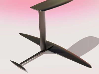 Modern Swimming Pool Facility Featuring Black Metal Slim Supports And Pink Gradient Backdrop 3d model