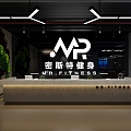 Industrial wind gym front desk 3d model