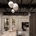 Modern Specialty Store Interior With Display Walls And Polished Marble Flooring