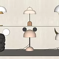 Modern Unique Table Lamps With Various Creative Shapes And Colorful Bases