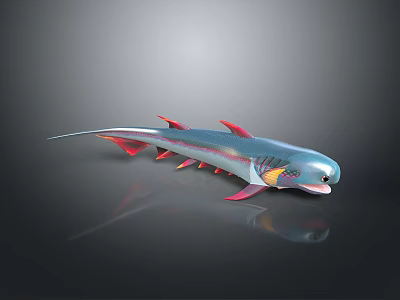 Fantasy Fish Creatures Design Digital Art Sci-Fi Theme Game Asset 3 Fish Freshwater Fish 3d model