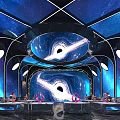 Starry Sky Themed KTV Room With Futuristic Screens And Lights