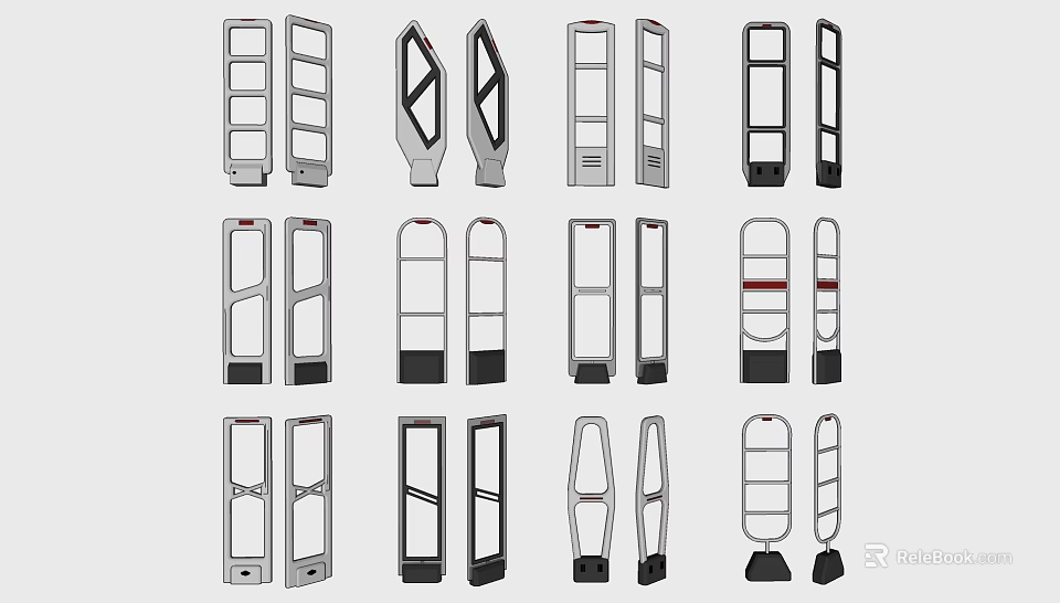 Various Security Gate Designs For Public And Commercial Safety Checks 3d model