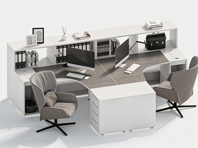 Modern Office Desk and Chair Computer Desk Office Chair Workbench 3d model