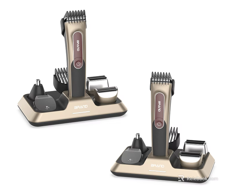 SHOW Brand Modern Bathroom Small Accessories With Electric Shaver Charging Base And Attachments 3d model 