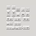 Switch socket panel combination 3d model