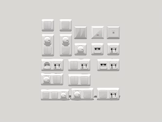 Switch socket panel combination 3d model