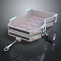 3D Designed Utility Trailer Featuring Metal Frame Textured Floor Wheel And Hitch